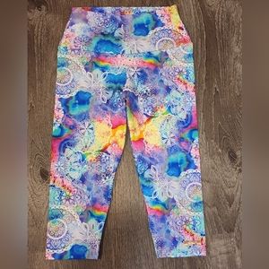 Leggings stretch capri pusher Brazilian spandex made in Peru Squat proof sz XS-S